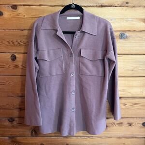 One Grey Day Button down Grey Sweater small